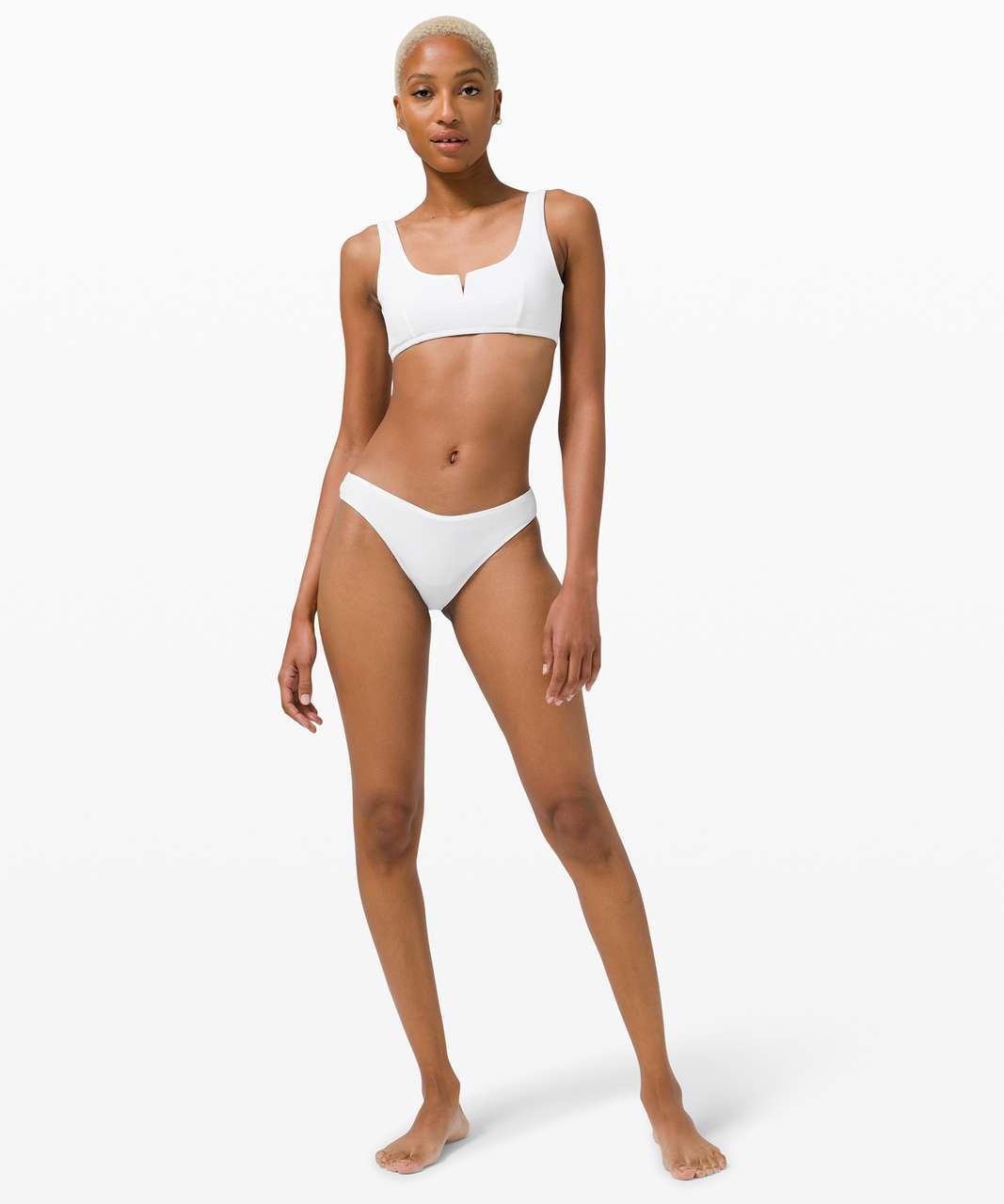 Lululemon Honeycomb Dip Swim Bottom *Mid Rise, Skimpy - White