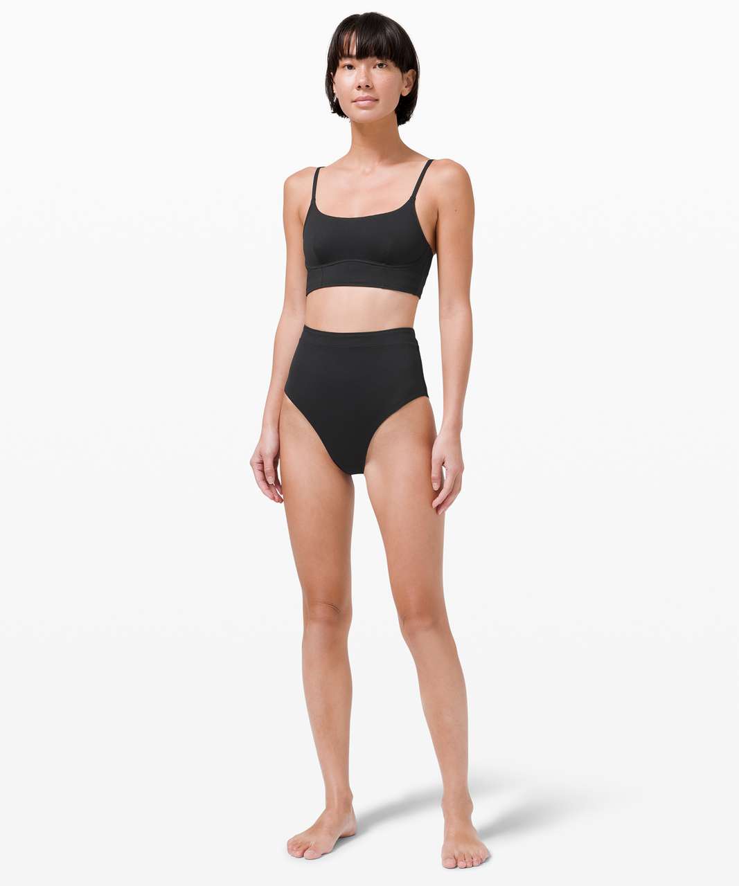 Lululemon Ribbed High-Waist Extra-Skimpy Swim Bottom - Black - lulu fanatics