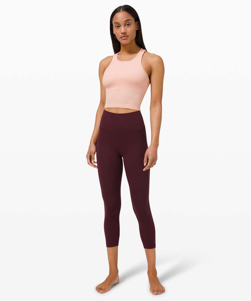 Lululemon Ebb To Street Racerback Crop Tank - Pink Mist