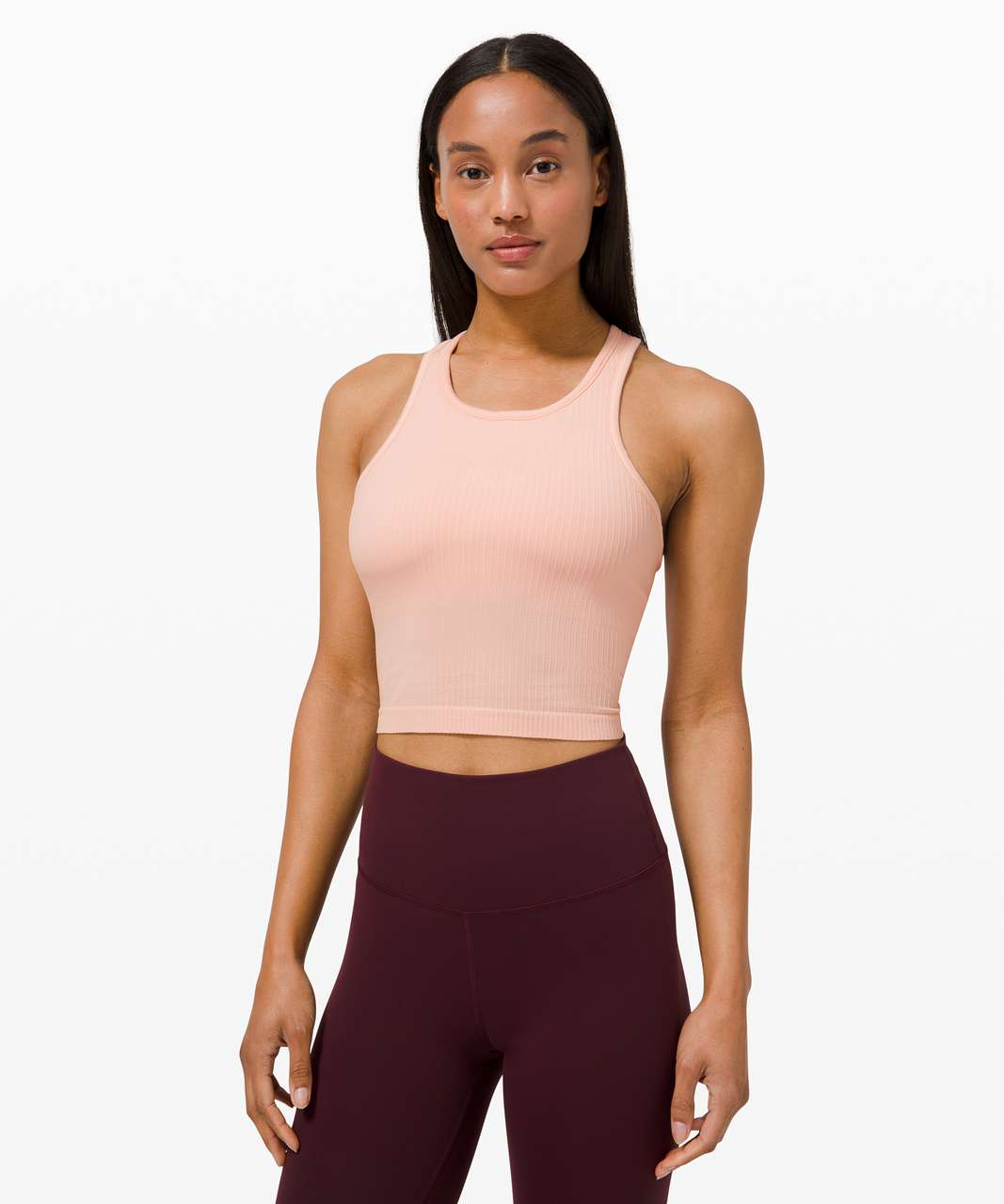 Lululemon Ebb To Street Racerback Crop Tank - Pink Mist - lulu fanatics