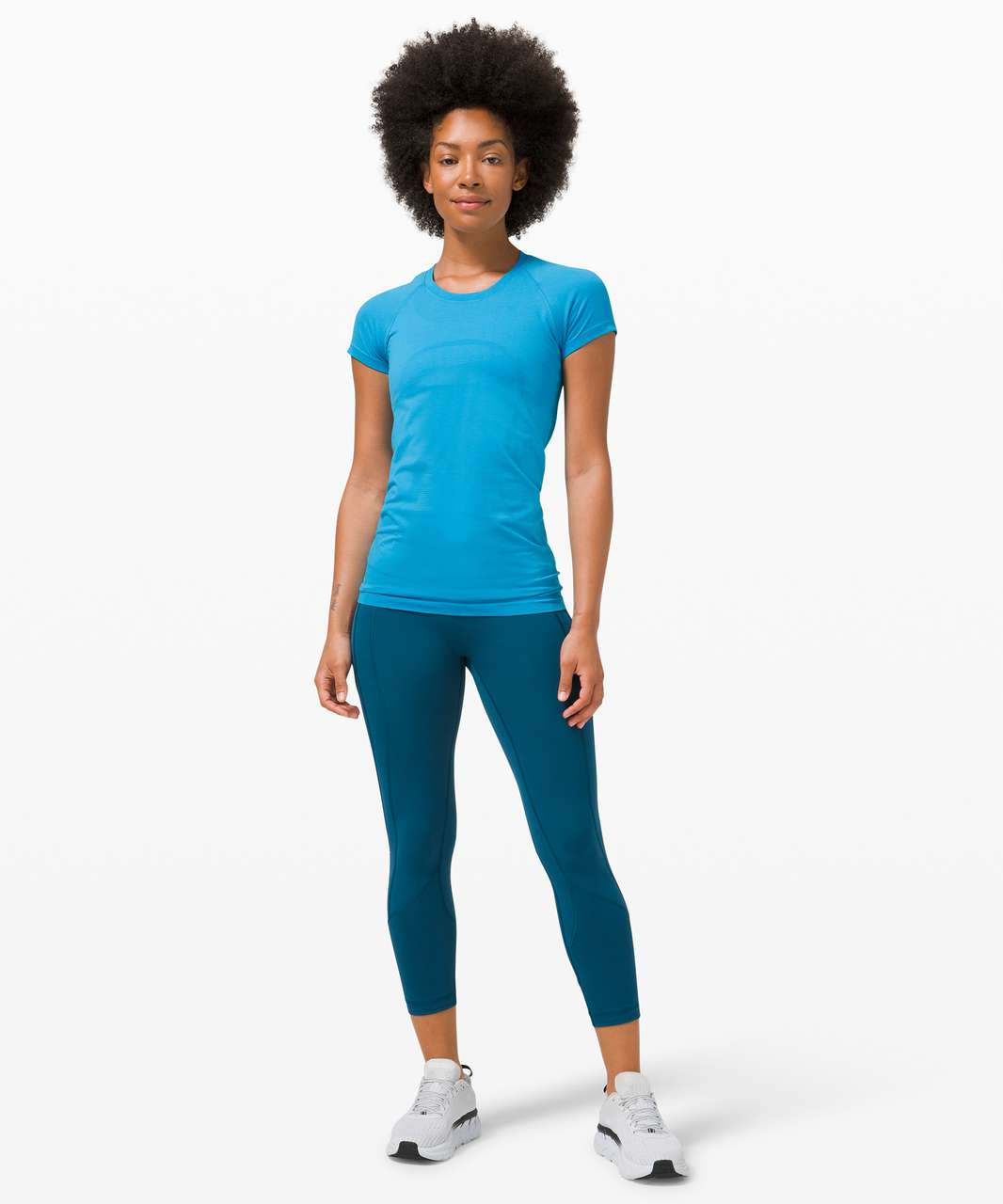 NEW Women Lululemon Swiftly Tech Short Sleeve 2.0 Electric Turquoise Size 6