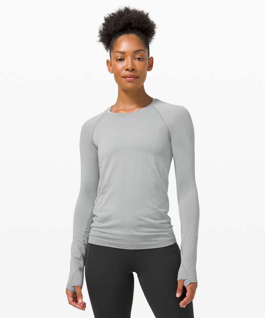 Lululemon Run: Swiftly Tech Long Sleeve *Stripe - White - lulu fanatics