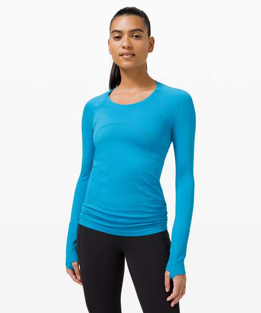 Lululemon Swiftly Tech Long Sleeve Crew - Blazer Blue / Black - lulu ...