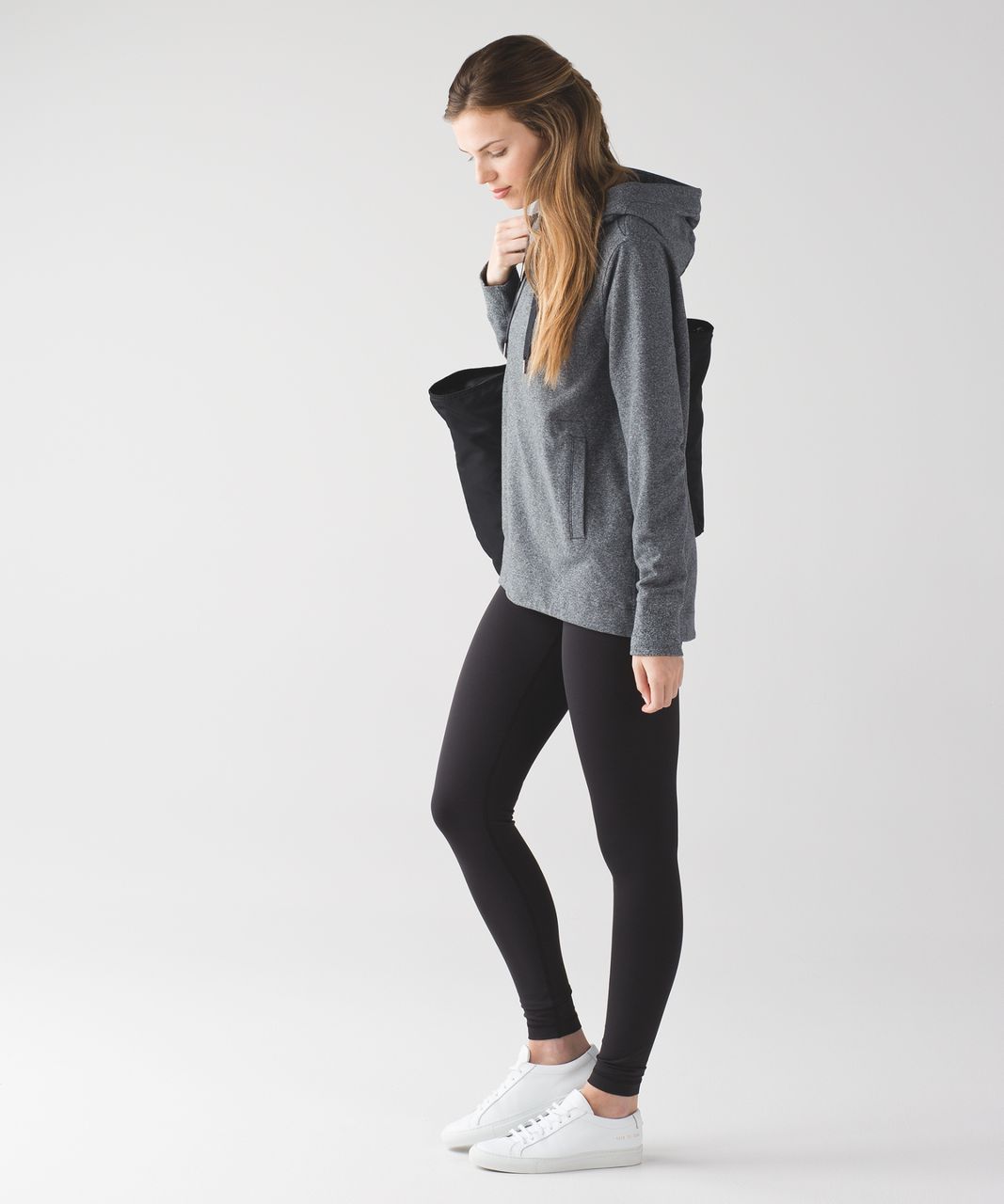 Lululemon Fleece & Thank You Pullover - Heathered Black / Black - lulu  fanatics