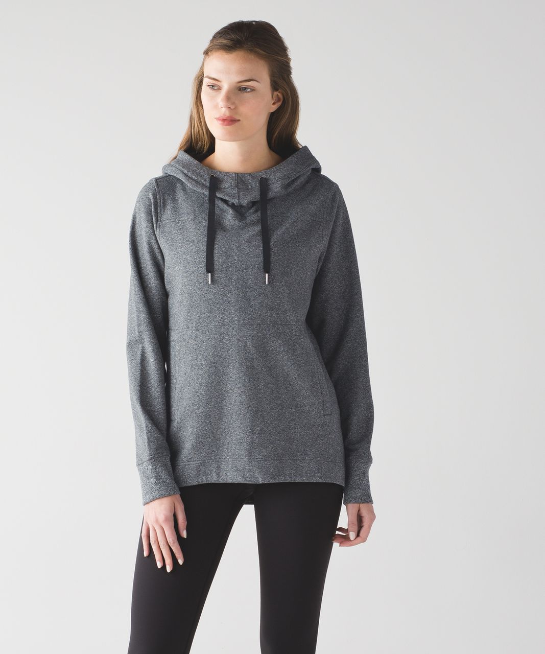 Lululemon Split Pullover - Heathered Speckled Black / Black - lulu fanatics