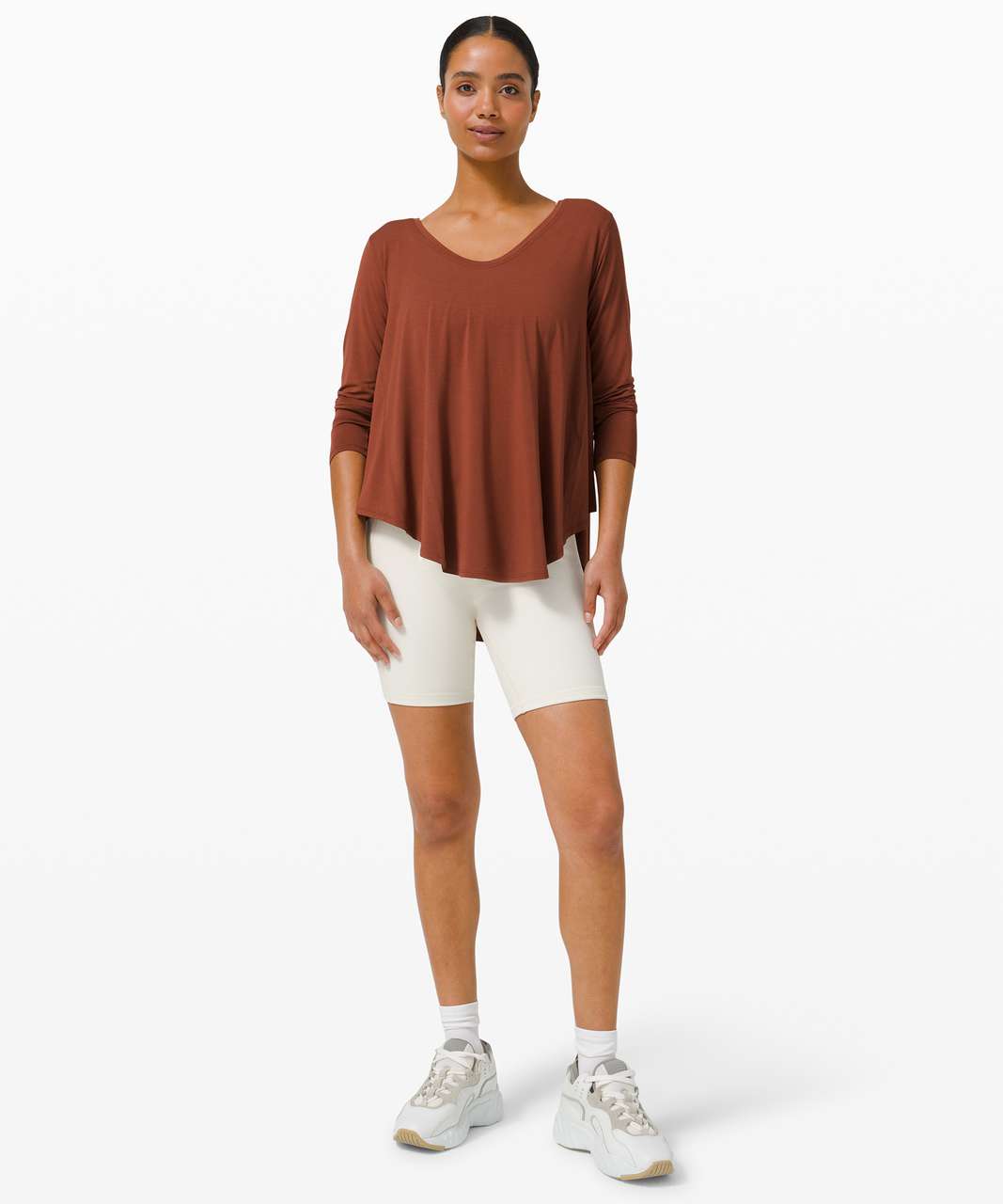 Lululemon Up for Down Time Long Sleeve - Dark Terracotta