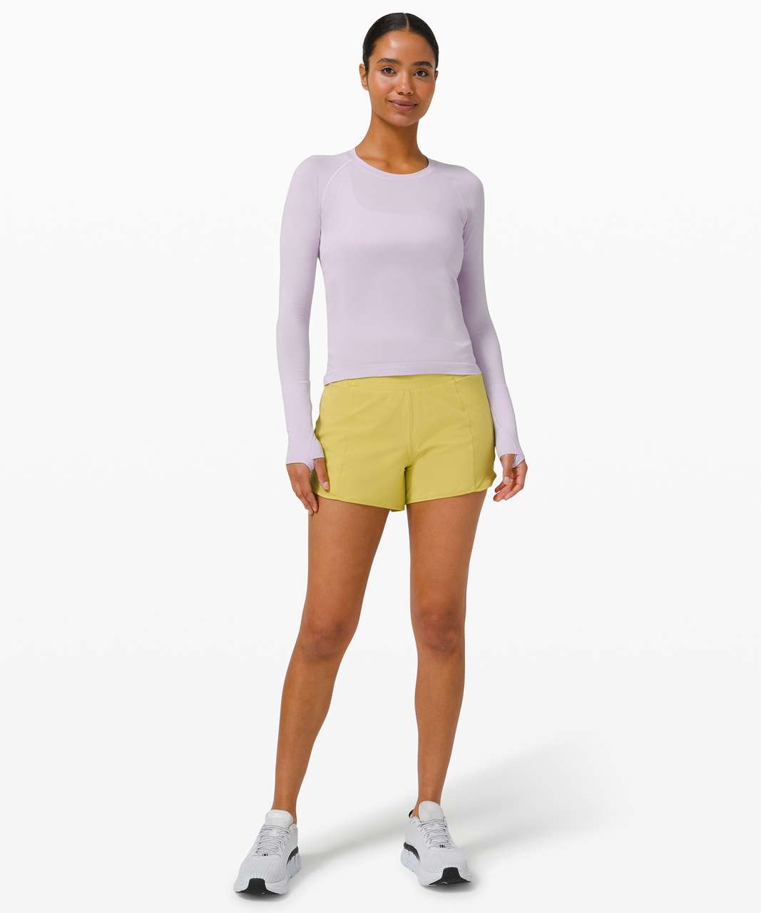 Swiftly tech long sleeve 2.0 race length and find your pace shorts