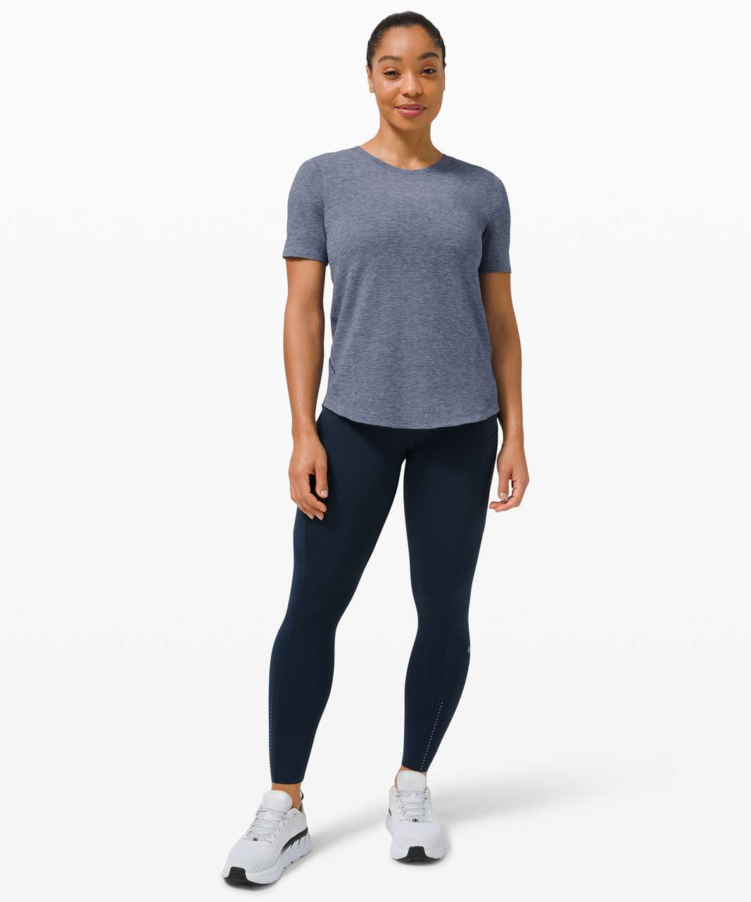 Lululemon Long Distance Short Sleeve - Heathered True Navy