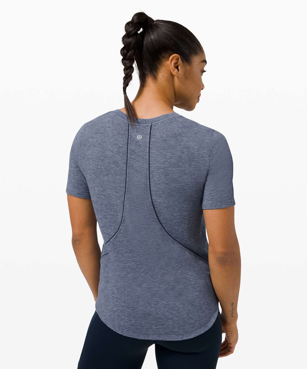 Lululemon Long Distance Short Sleeve - Heathered True Navy