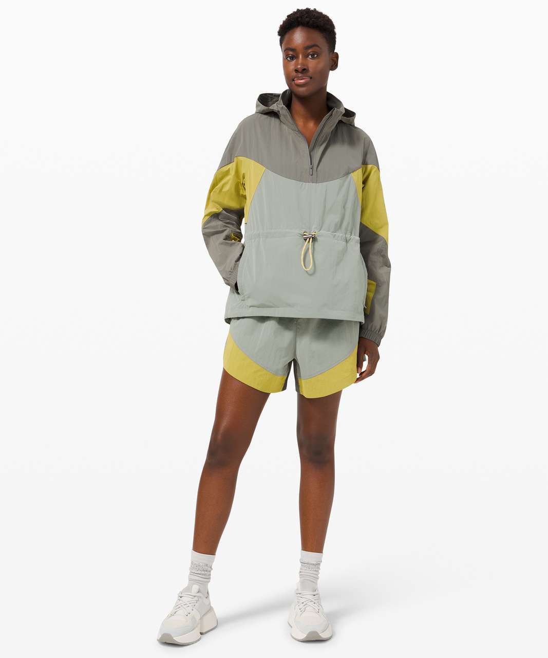 Lululemon Evergreen Anorak - Grey Sage / Yellow Pear / Green Fern