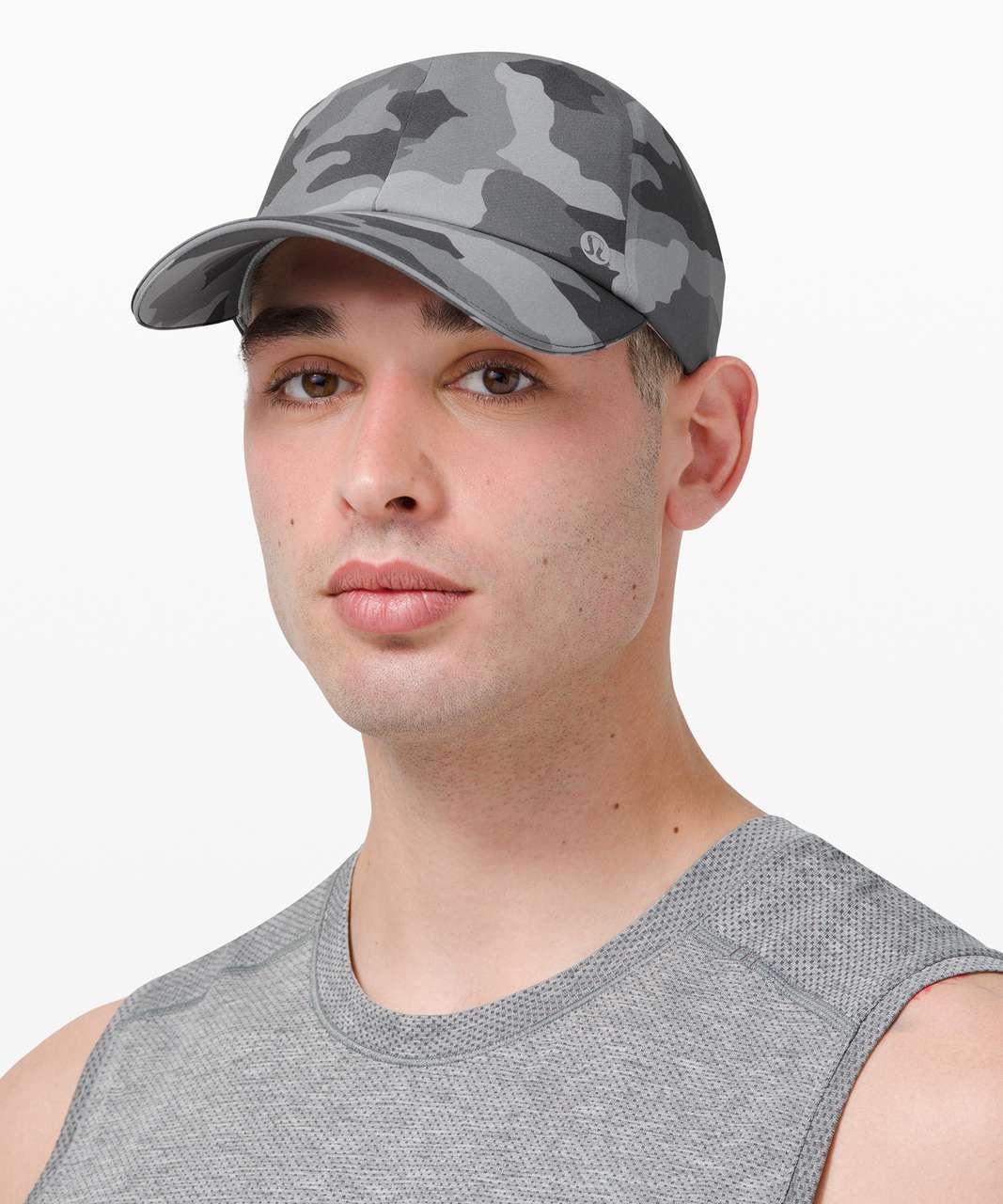 NWT Lululemon Fast Free Men's Run Hat in Heritage 365 Camo Rhino Grey Multi  OS