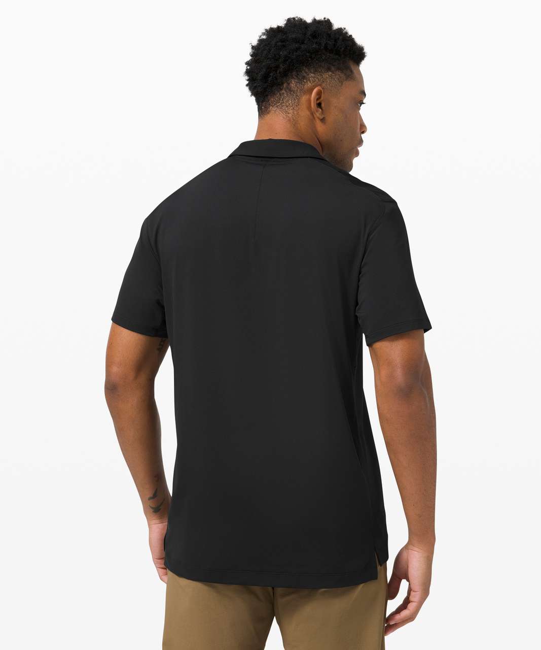 Lululemon Snap Front Performance Short Sleeve Polo - Black