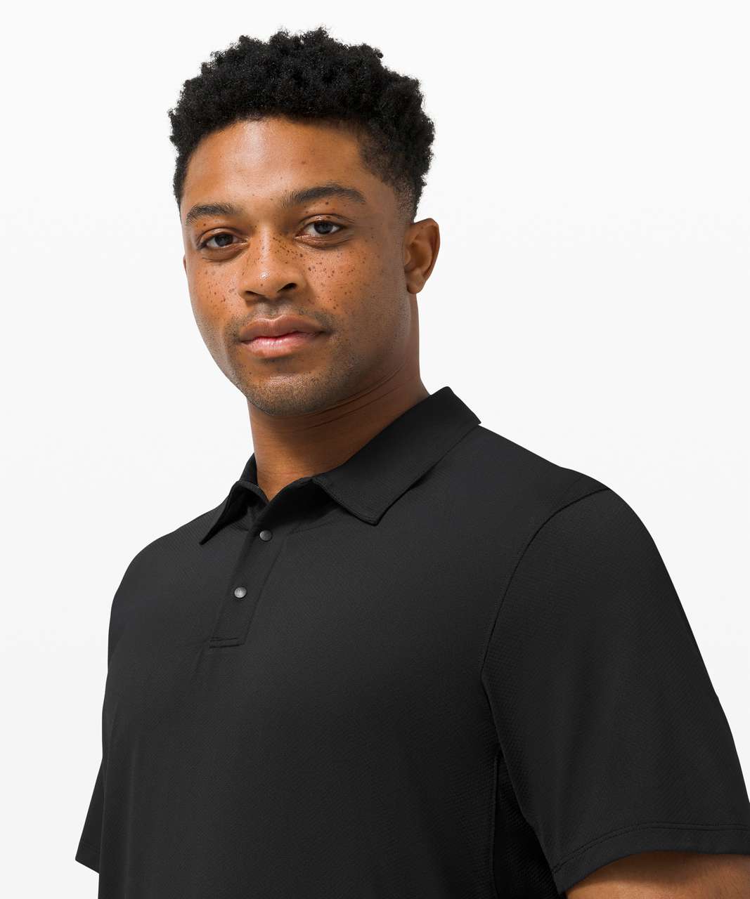 Lululemon Snap Front Performance Short Sleeve Polo - Black - lulu fanatics