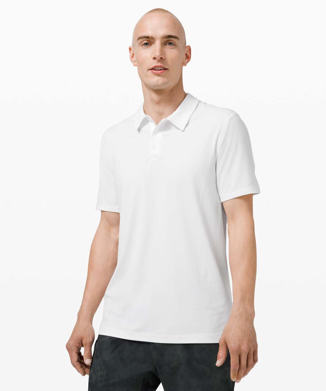 Lululemon Snap Front Performance Short Sleeve Polo - White - lulu fanatics