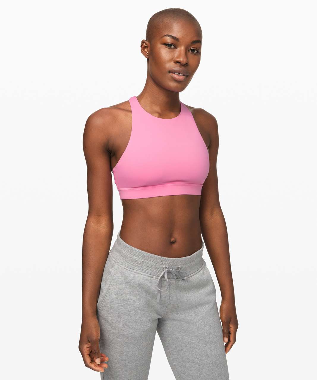 Grey and Pink Lululemon Energy Sports Bra - 4