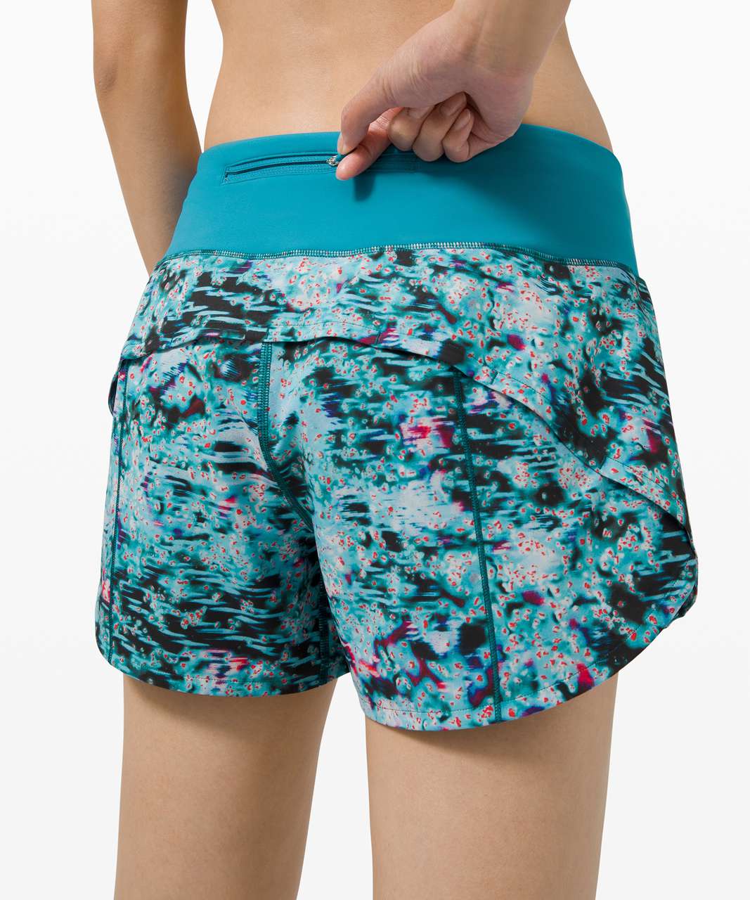 Lululemon Speed Up Short Long *4" Updated Fit - Quick Start Multi  / Hawaiian Blue