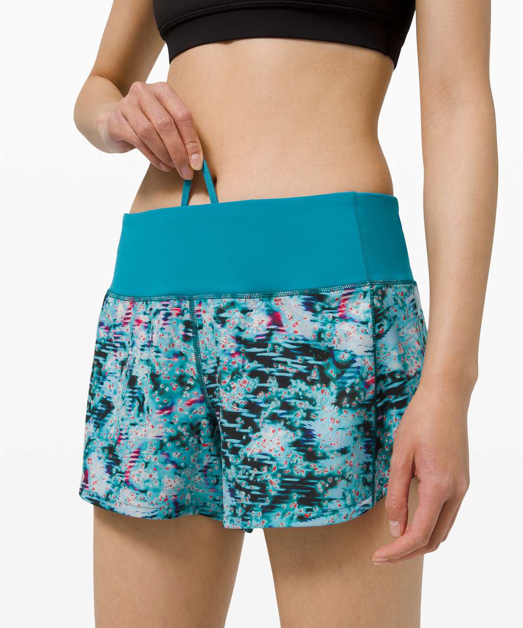 Lululemon Speed Up Short Long *4" Updated Fit - Quick Start Multi  / Hawaiian Blue