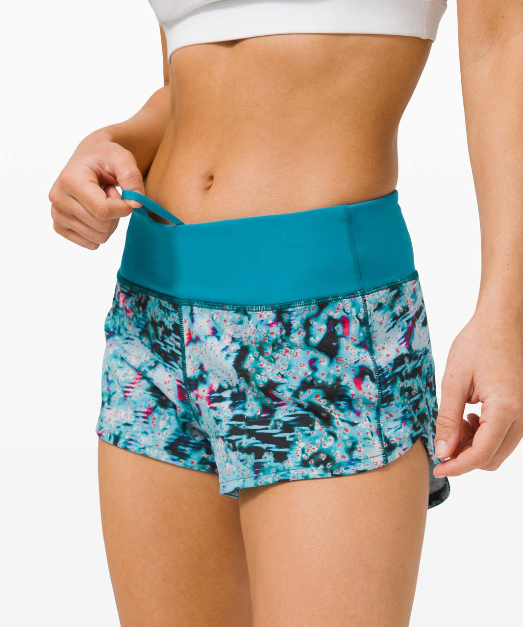 Lululemon Speed Up Short *2.5" - Quick Start Multi  / Hawaiian Blue