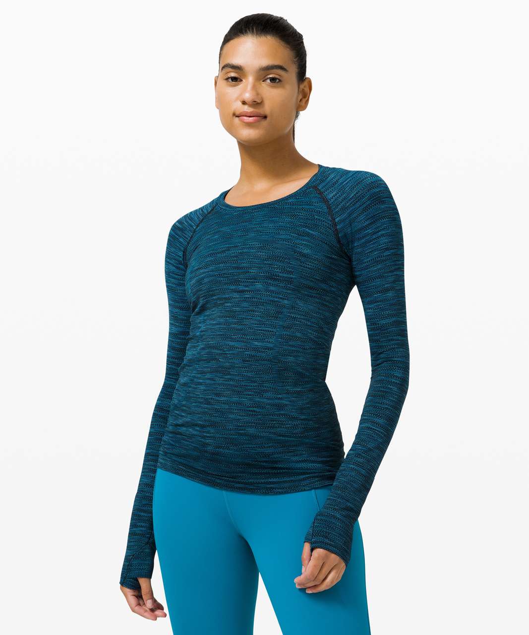 LULU🍋LEMON SWIFTLY TECH LONG SLEEVE 2.0 RACE LENGTH~STORM  TEAL~0~2~4~6~8~10~12~ - Helia Beer Co