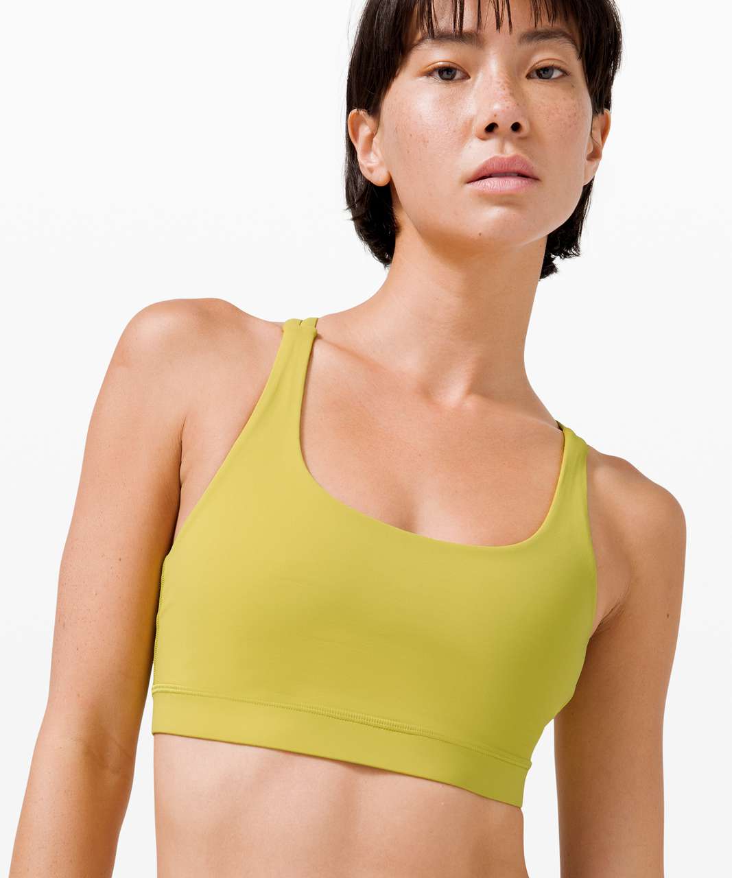 Lululemon Energy Bra *Medium Support, B–D Cup Yellow Pear Size 6