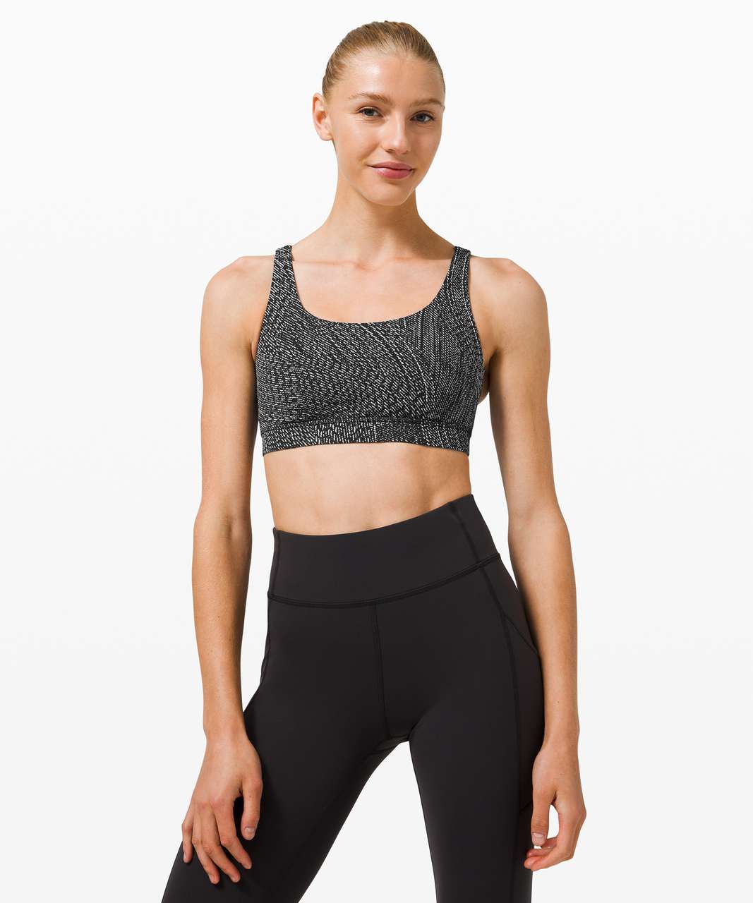 Lululemon Energy Bra *Medium Support, B–D Cup - Simultaneous Jacquard Black Vapor