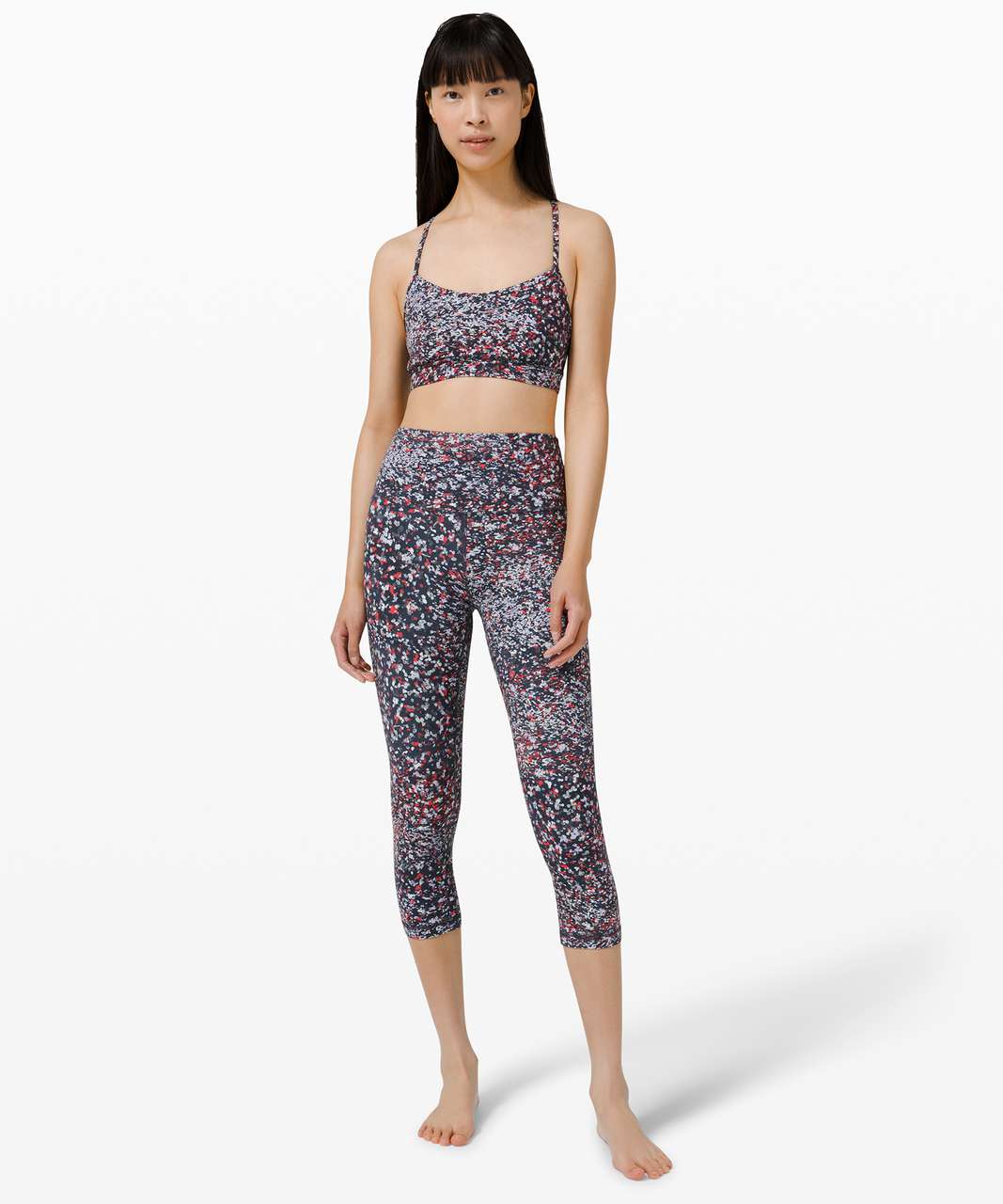 Lululemon Flow Y Bra Nulu *Light Support, A–C Cups - Water Blossom Multi