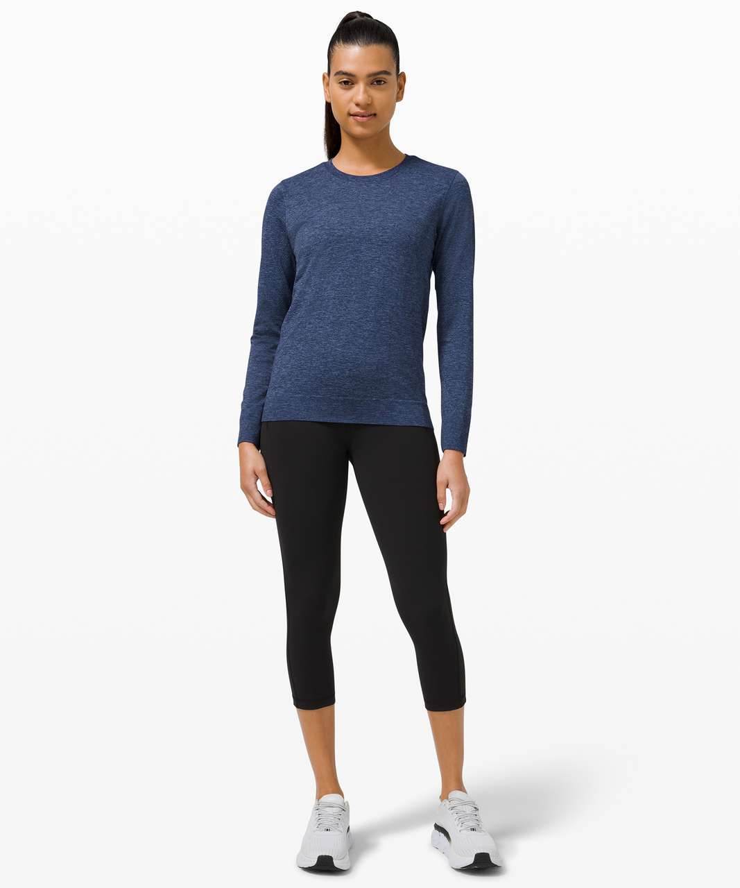 Lululemon Swiftly Breathe Long Sleeve - Vented Camo Black / Asphalt Grey -  lulu fanatics