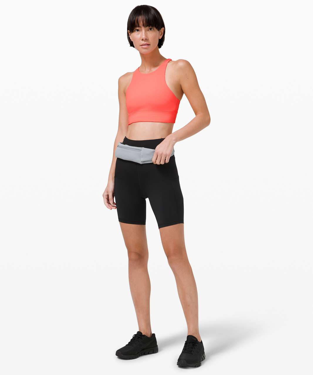 Lululemon Energy Bra High Neck Long Line Rib *Medium Support, B–D