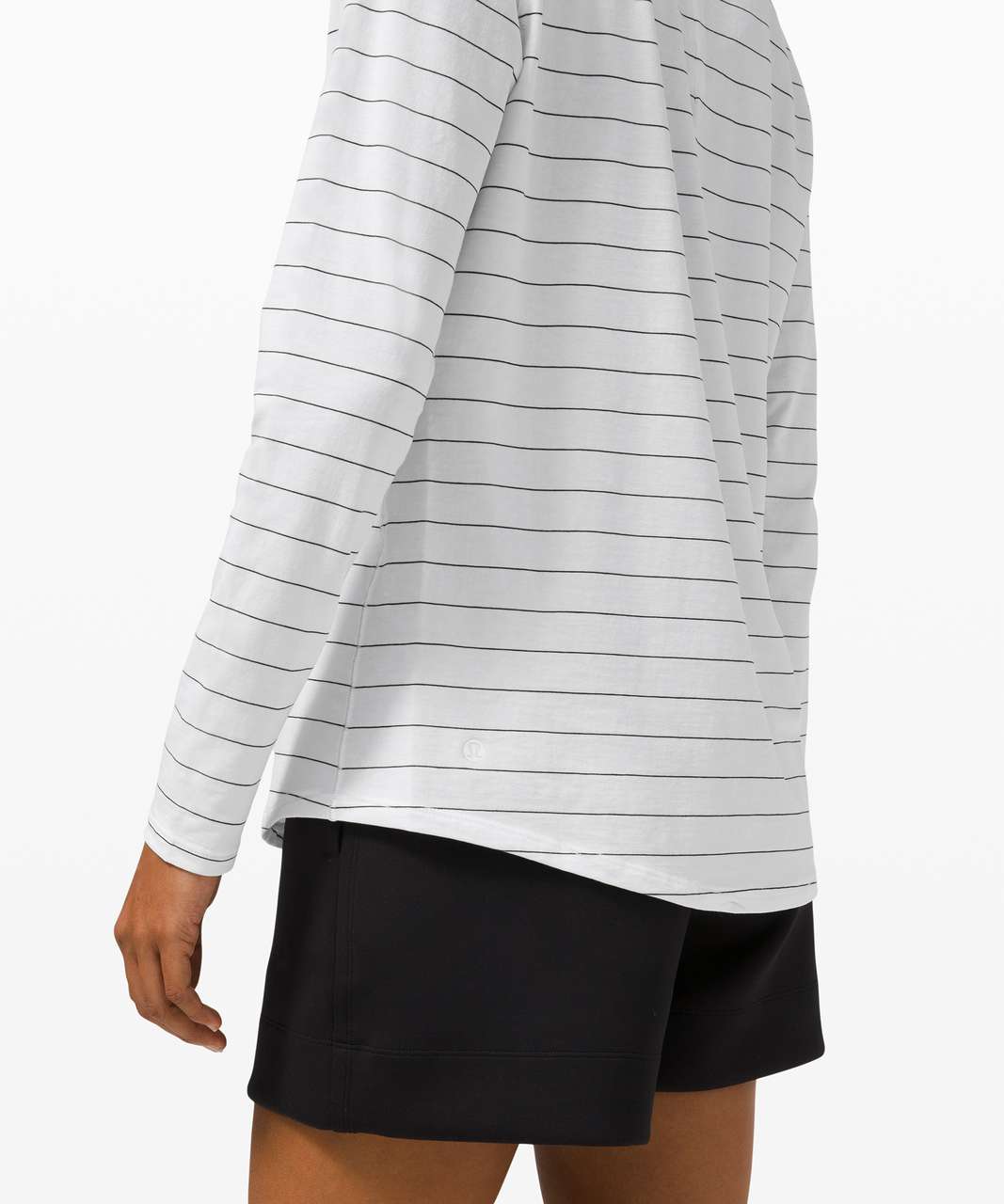 Lululemon Ever Ready Long Sleeve - Short Serve Stripe White Black