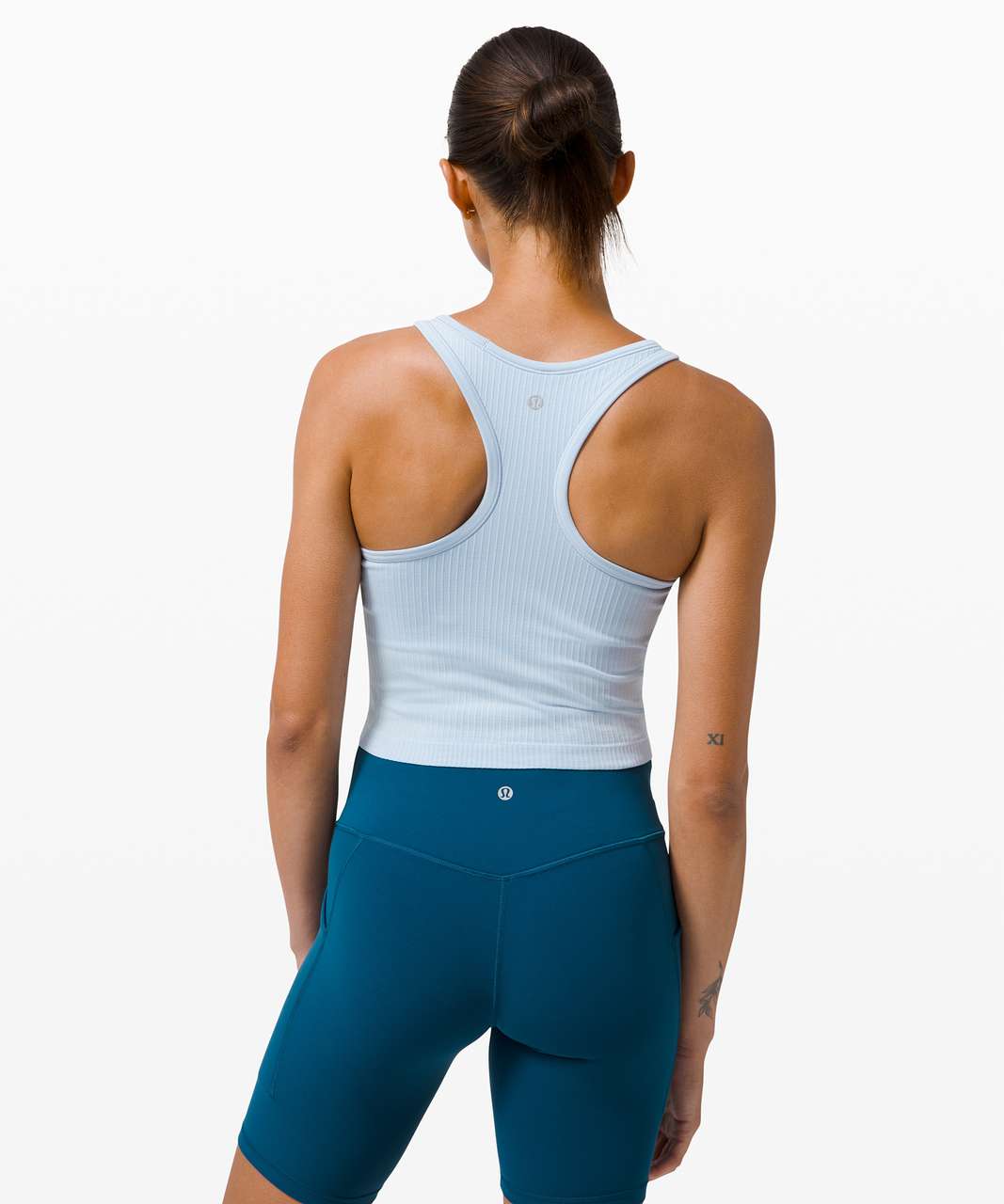 Lululemon Ebb To Street Racerback Crop Tank - Blue Linen