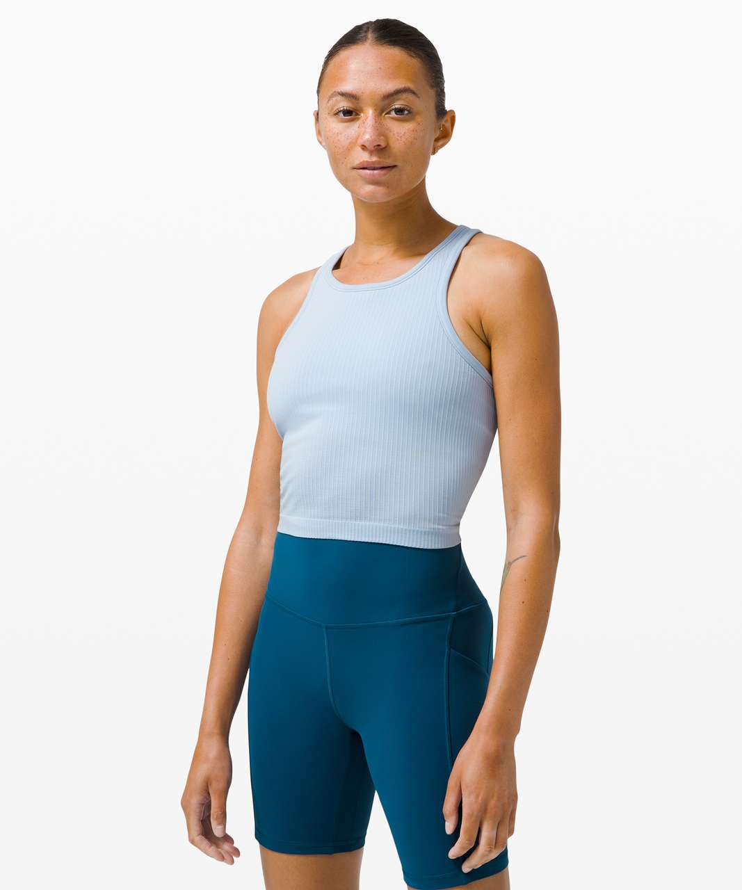 Lululemon NWT Ebb To Street Tank Top Size 12 - Blue Linen - $95