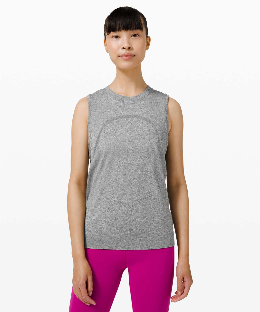 Lululemon Swiftly Breathe Muscle Tank Top - Slate / White