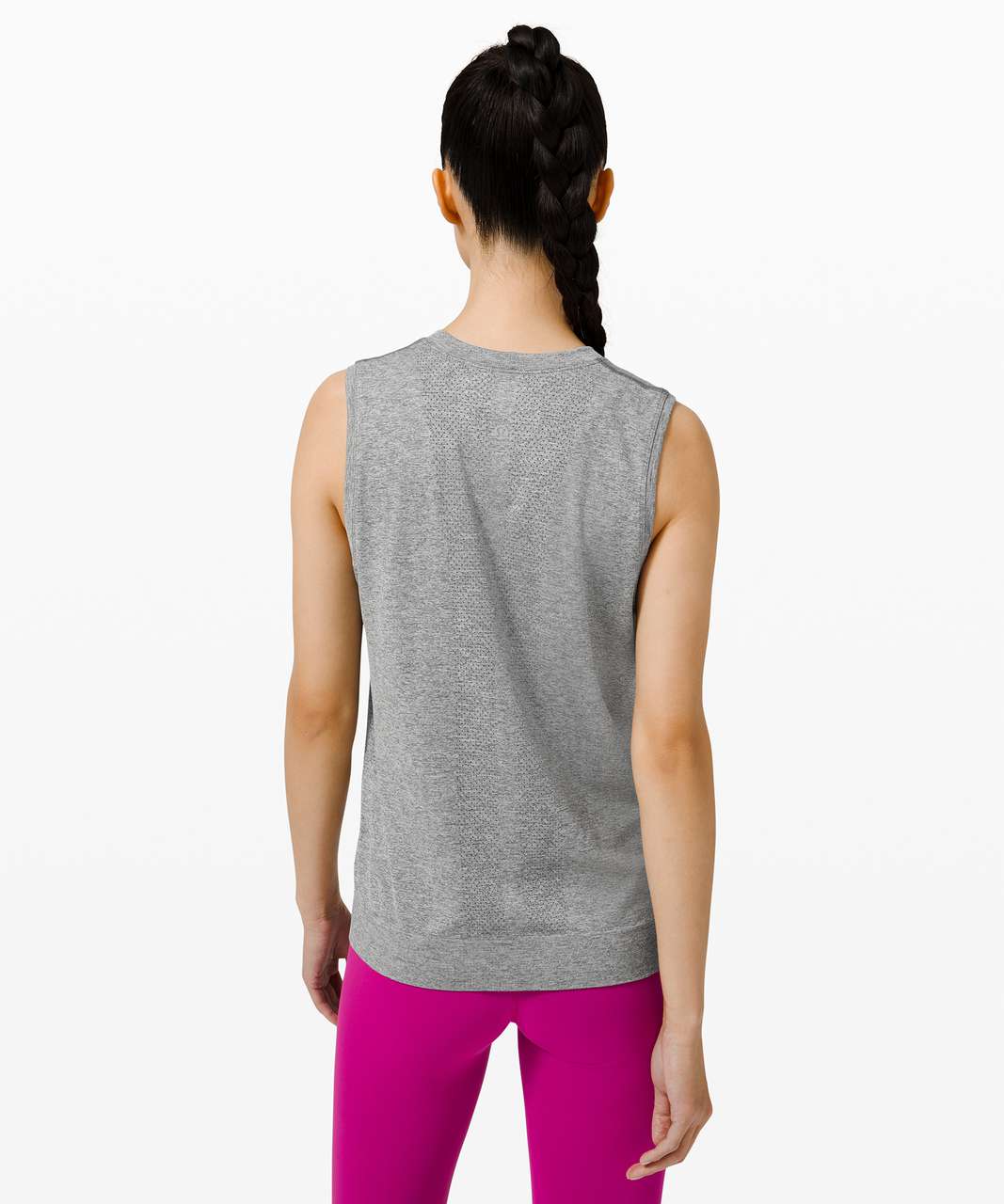 Lululemon Swiftly Breathe Muscle Tank Top - Slate / White