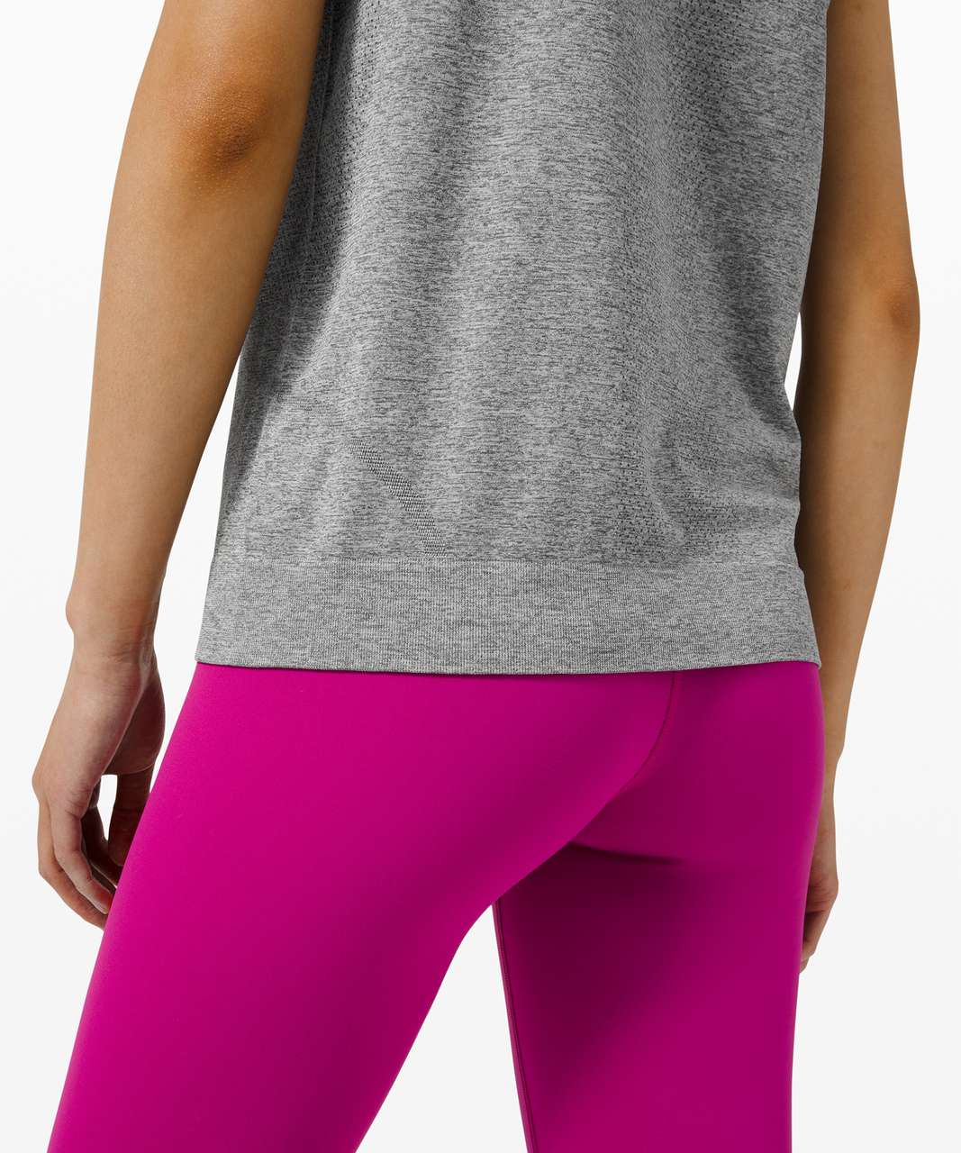 Lululemon Swiftly Breathe Muscle Tank Top - Slate / White - lulu fanatics