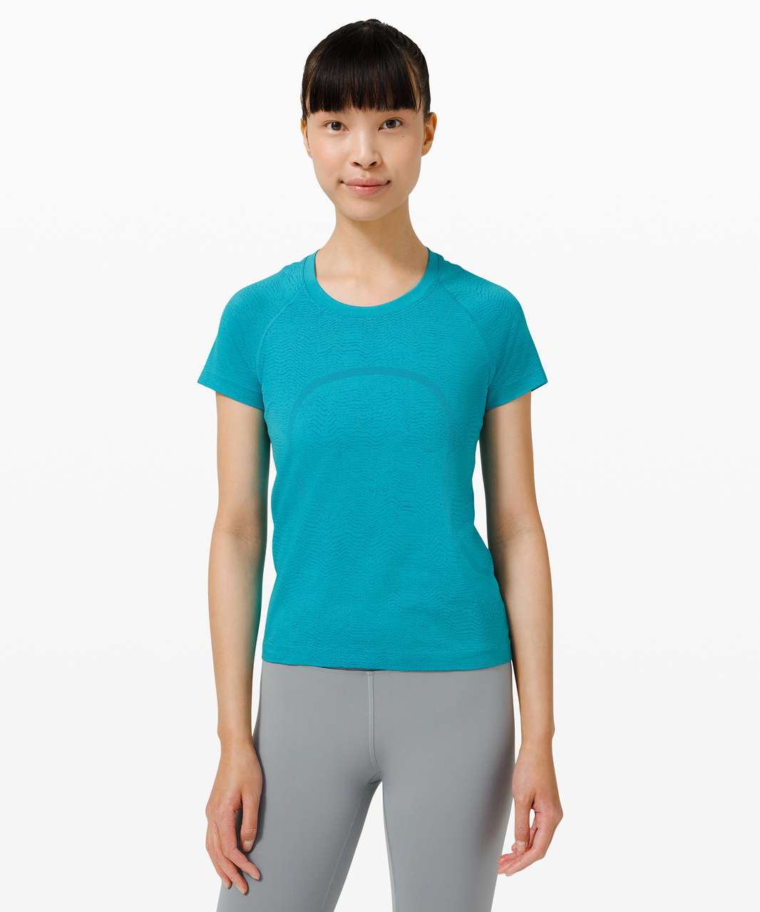 NEW Women Lululemon Swiftly Tech Short Sleeve 2.0 Electric Turquoise Size 6