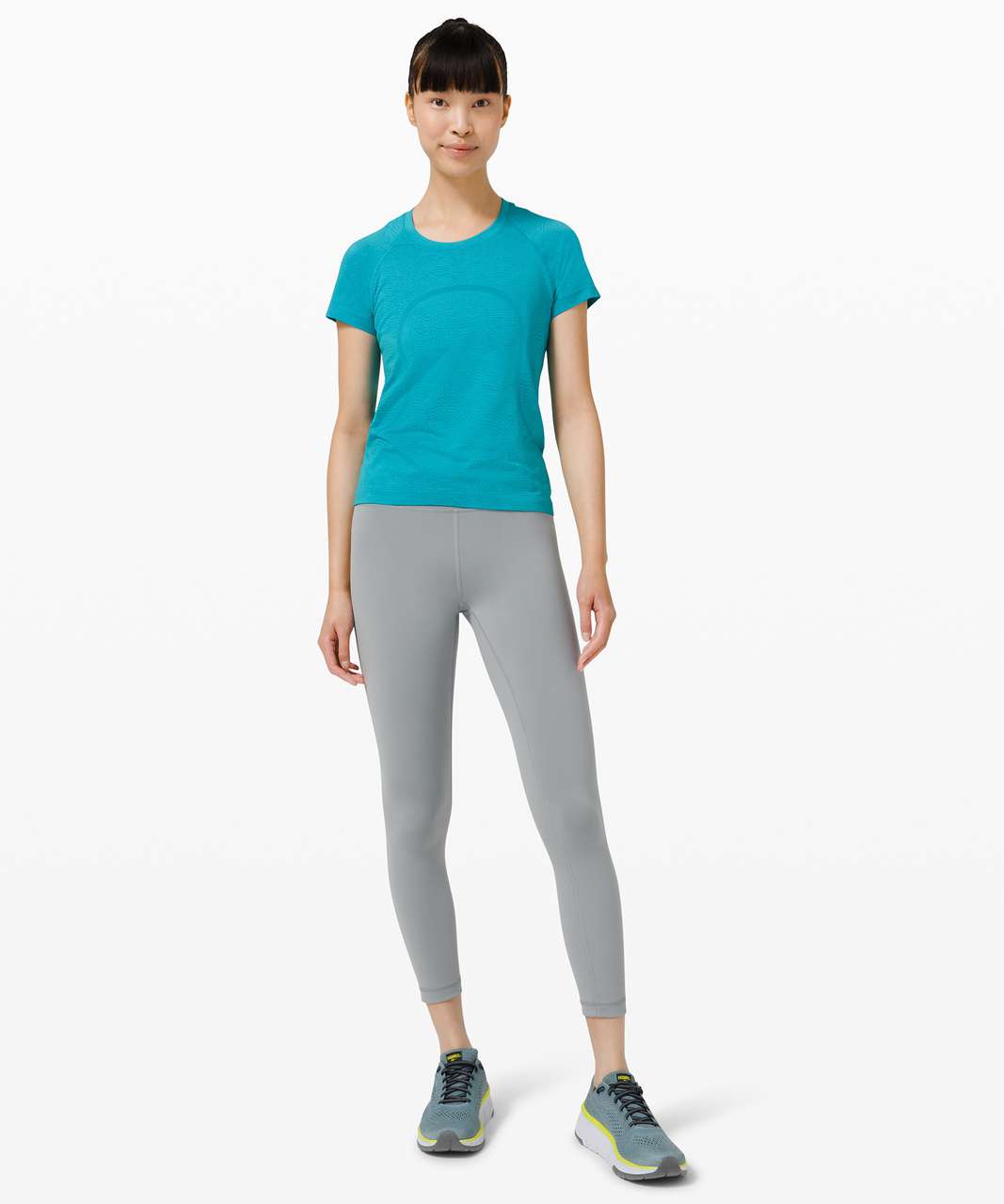 NEW Women Lululemon Swiftly Tech Short Sleeve 2.0 Electric Turquoise Size 6