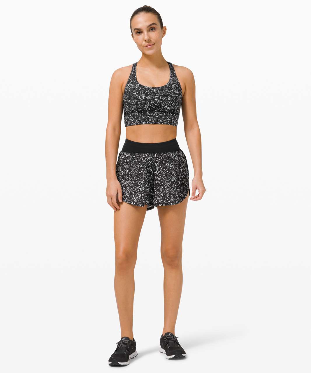 Lululemon Find Your Pace Short 3" *Lined - Crinkle Dust Reflective Alpine White Multi / Black