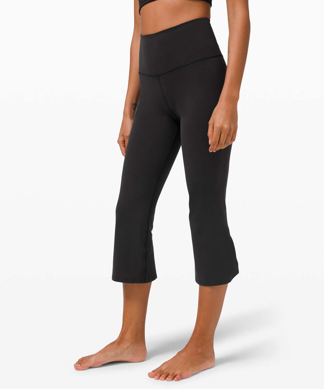 lululemon athletica, Pants & Jumpsuits, Lululemon Black Crop Leggings Back  Slits Size 4
