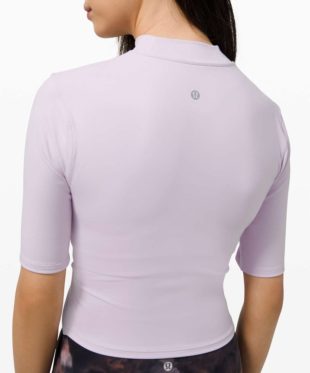 Lululemon Wrap Front Mock Neck Crop Short Sleeve - Lavender Dew