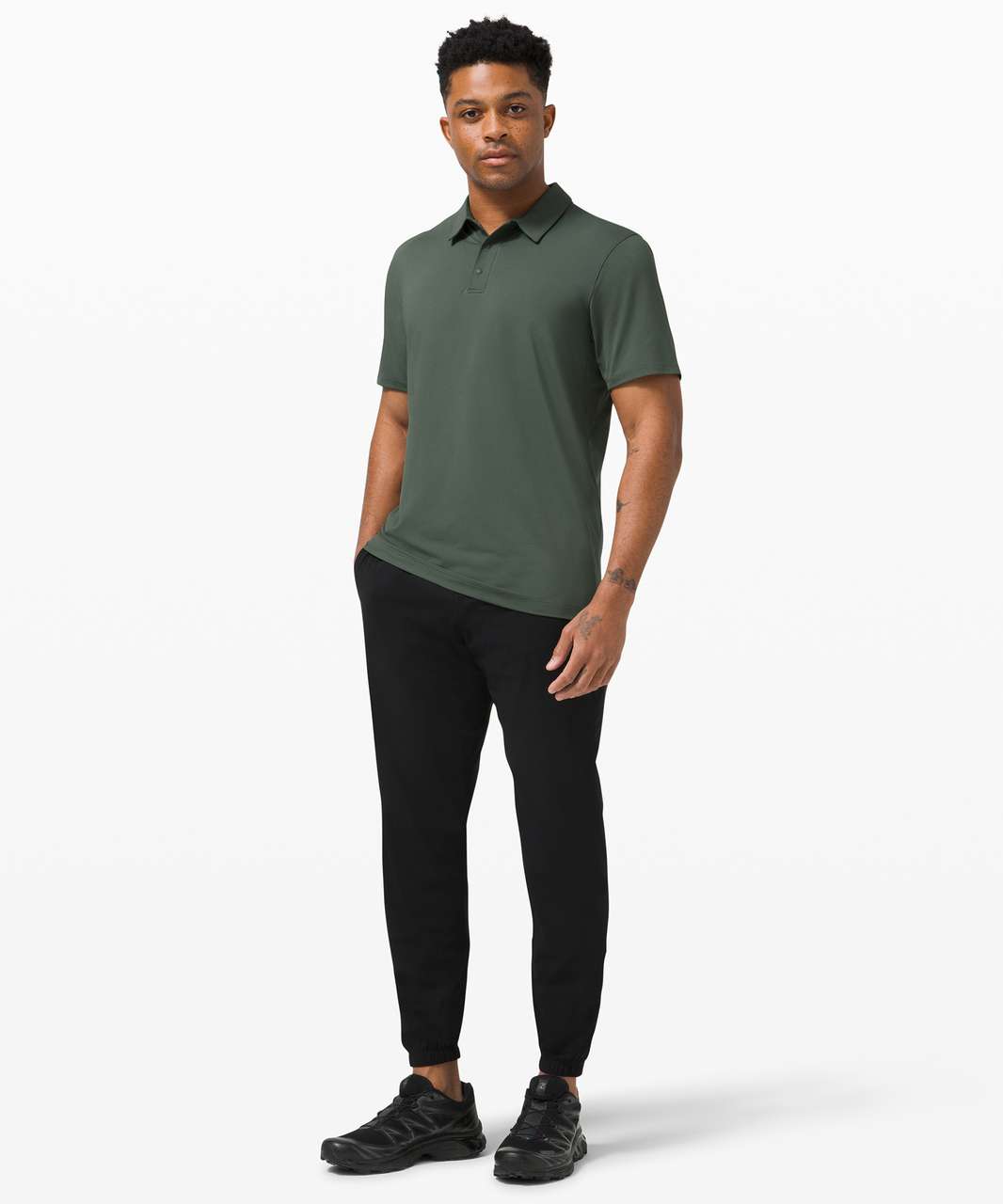 Lululemon Snap Front Performance Short Sleeve Polo - Smoked Spruce