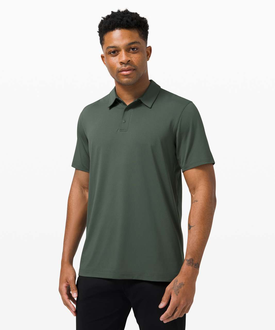 Lululemon Snap Front Performance Short Sleeve Polo - Smoked Spruce