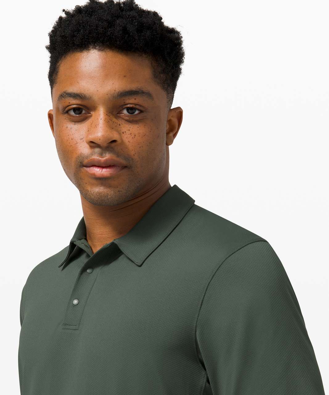 Lululemon Snap Front Performance Short Sleeve Polo - Smoked Spruce