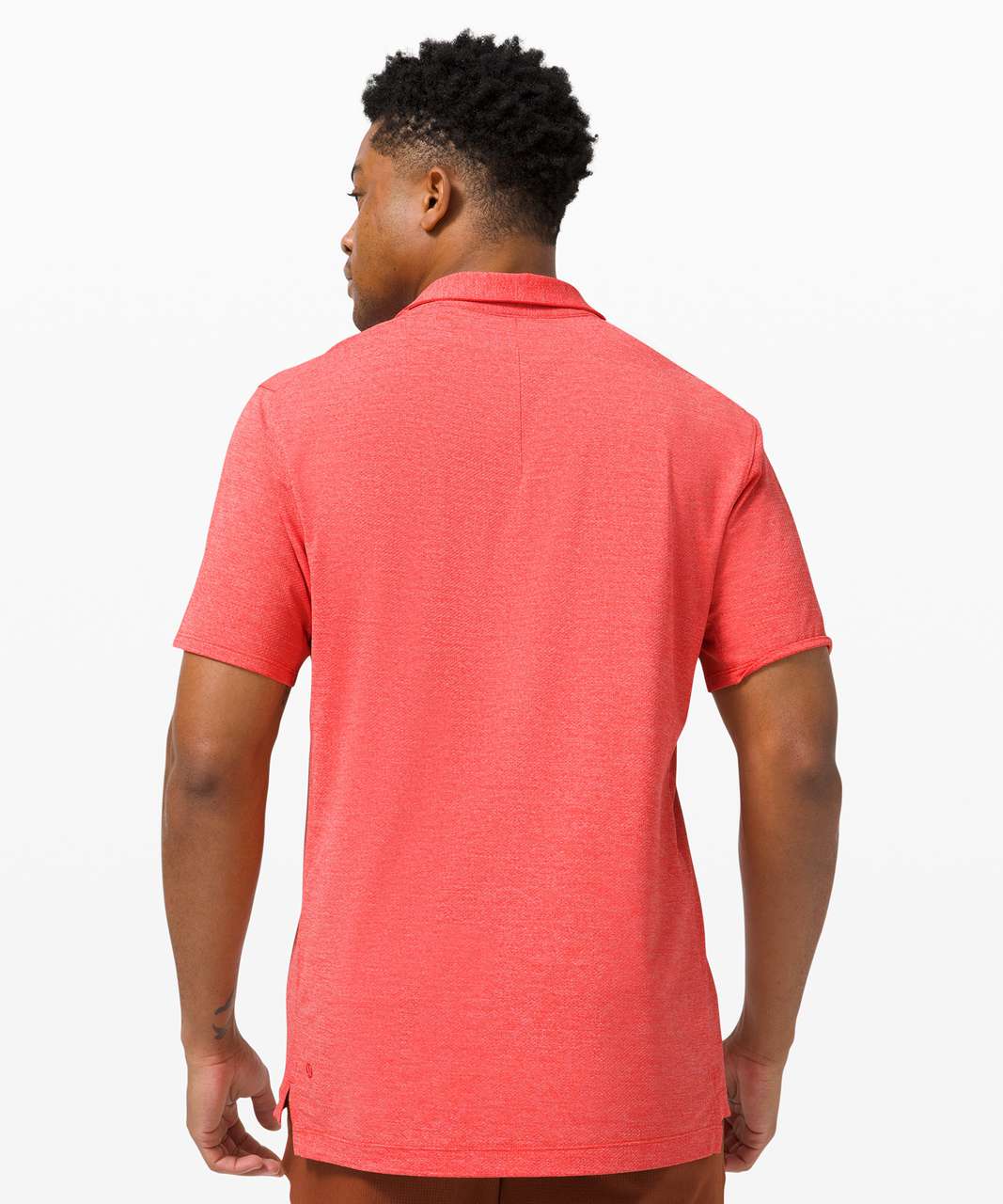 Lululemon Snap Front Performance Short Sleeve Polo - Heathered Pink Punch