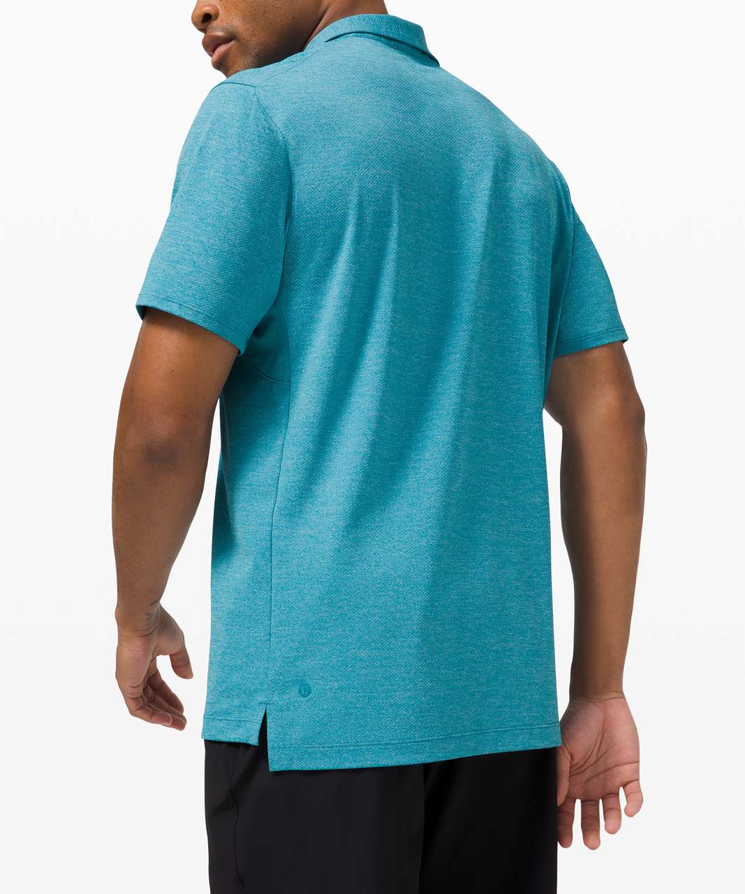 Lululemon Snap Front Performance Short Sleeve Polo - Heathered Hawaiian Blue