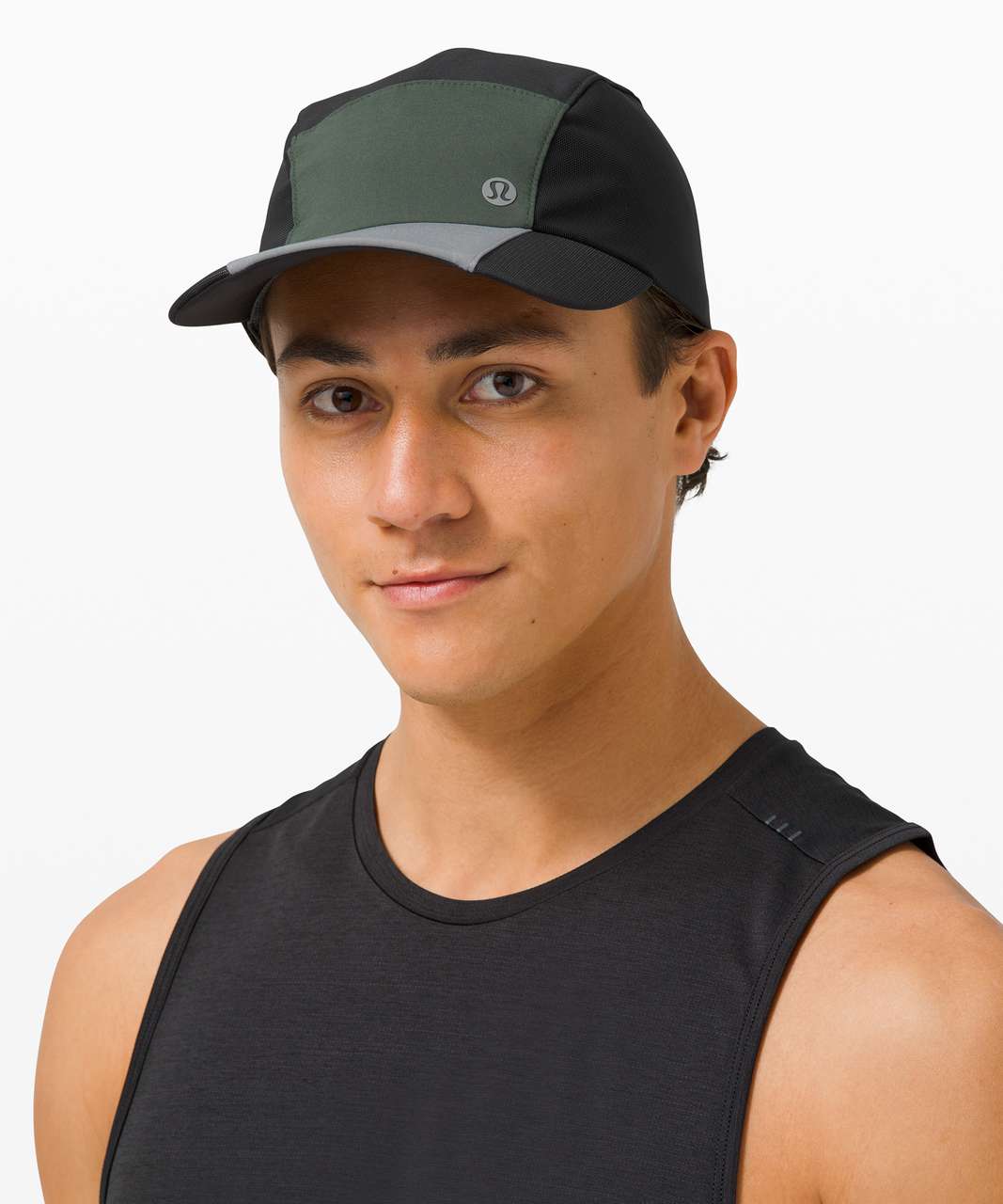 Lululemon Fast and Free Mens Run Hat Elite - Black / Smoked Spruce / Rhino Grey