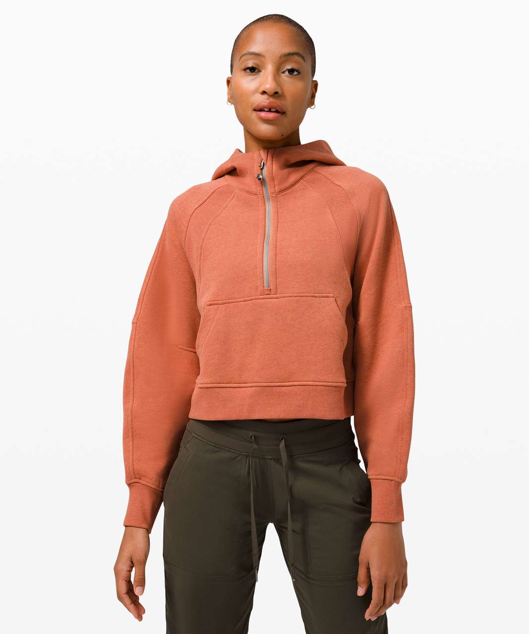 Lululemon Scuba Oversized 1/2 Zip Hoodie - Heathered Desert Sun - lulu  fanatics