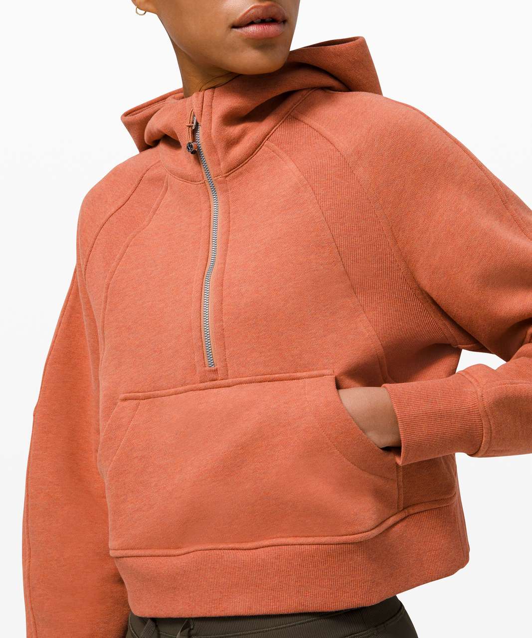 NEW Lululemon Scuba Oversized Half-Zip Hoodie Burnt Orange Size M/L