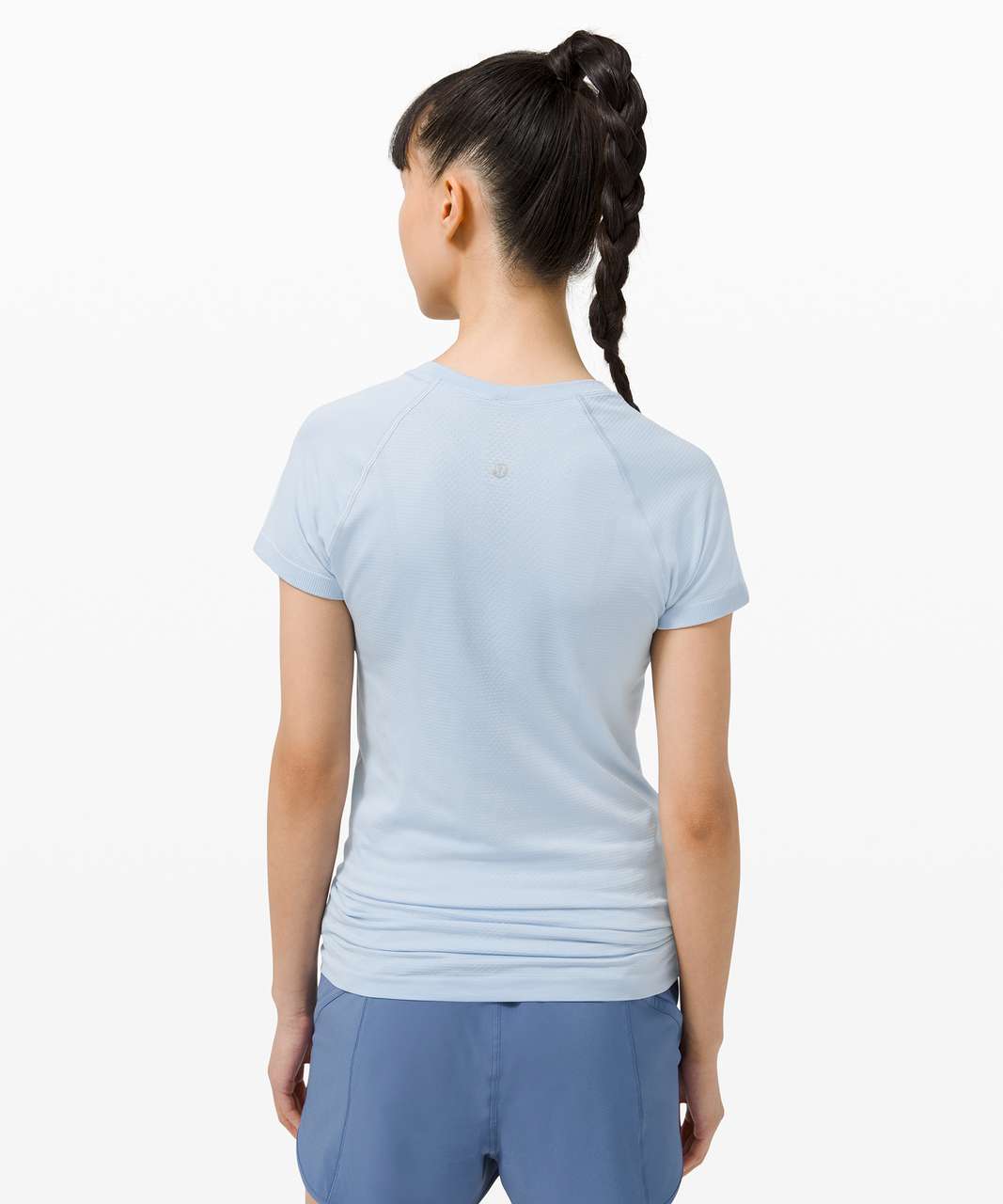 Lululemon Size 6 Swiftly Tech Short Sleeve 2.0 Blue BLBTBLBT Crew Run Xstink