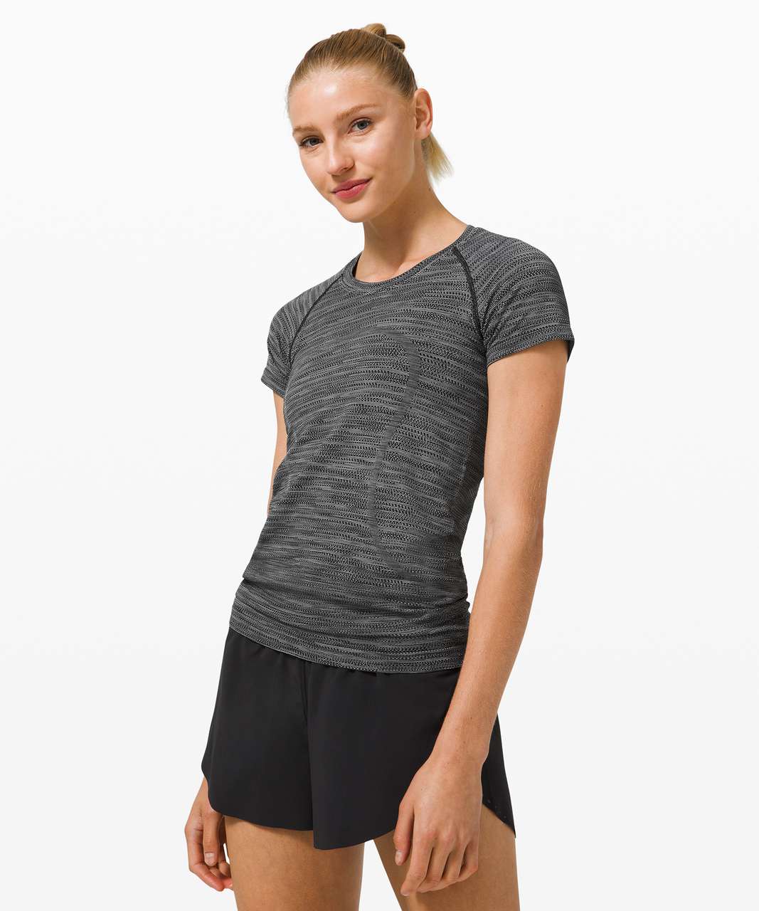 Lululemon Swiftly Tech Short Sleeve 2.0 - Prism Stripe Rhino Grey