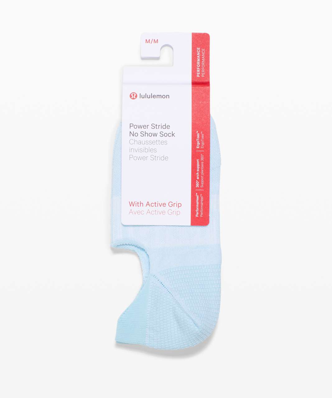 Lululemon Power Stride No-Show Sock with Active Grip - Icing Blue